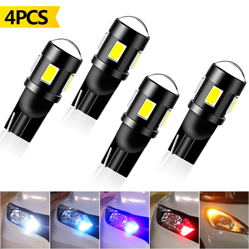 

4 pcs T10 W5W LED Bulb High Power Car Interior Trunk Lights Side Marker License Plate Lamp White Super Bright Car Accessories