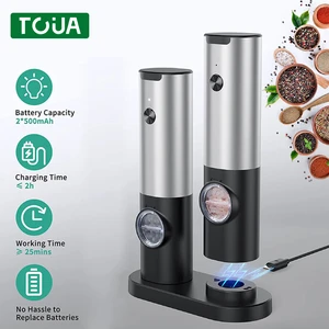 USB Rechargeable Electric Salt and Grinder Pepper, Adjustable Coarsenss, Rechargeable Mill, Battery Food, Gadget Kitchen 10 Main Sales Paste Paste - №4