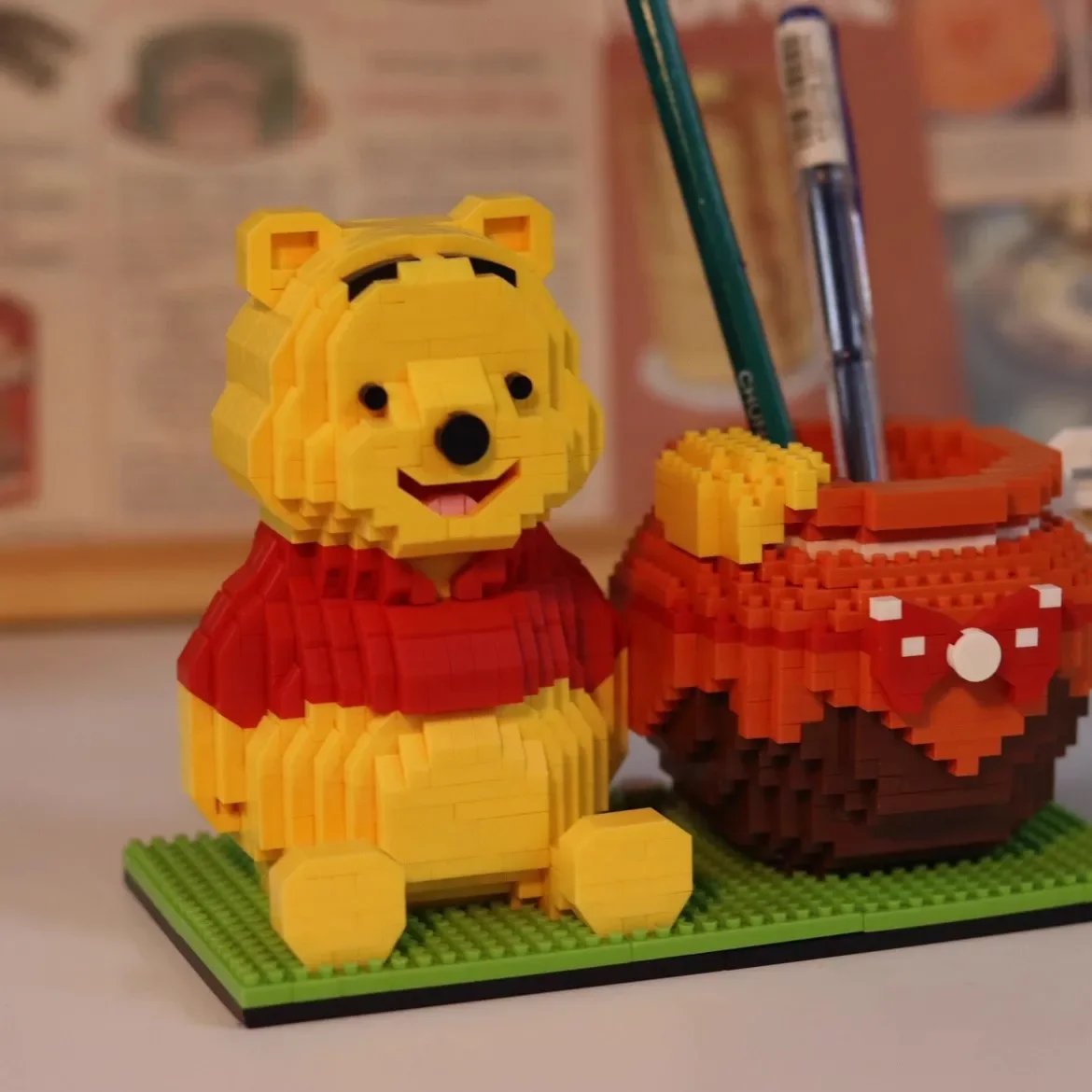 Winnie The Pooh Micro Bausteine Disney Losto Linabell Stifthalter Montage 3D Modell Mini Ziegel Figur Geburtstag Spielzeug