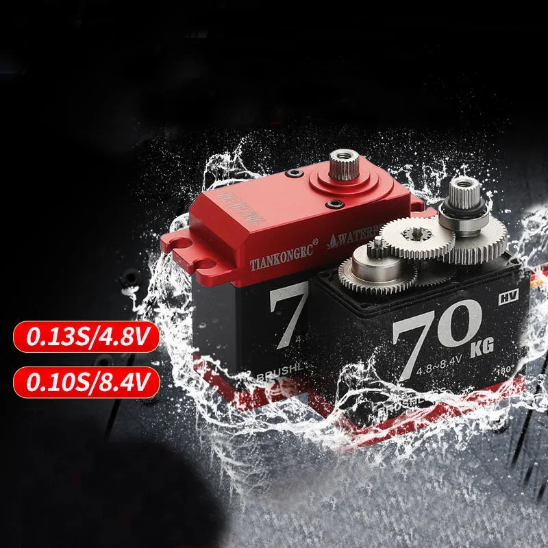 Motore brushless servo digitale a coppia elevata da 70 kg, ingranaggio in acciaio completamente metallico, impermeabile IP68 per modello di barca robot subacquea per auto RC