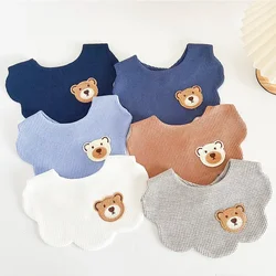 Bavaglino carino adorabile cartone animato orso bavaglino neonato adorabile cotone Waffle Salival asciugamano bavaglino per bambino ragazzo ragazza accessori per bambini