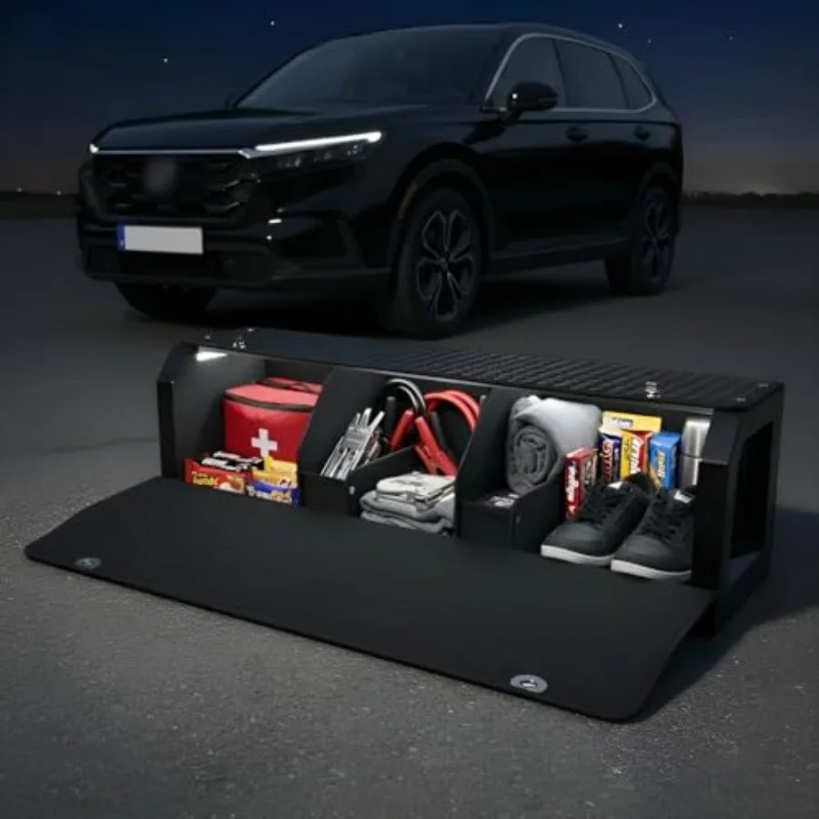 

Органайзер для багажника с подсветкой для Honda CR-V 2023-2026, 5-местный, кожаный, с ручкой и крышкой, для внедорожников