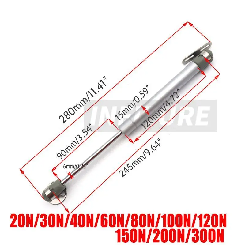 4pcs  20/30/40/60/80N 100N-300N Gas Strut Cabinet Door Lift Support Pneumatic Rod Hydraulic Spring Hinge hydraulic support bar