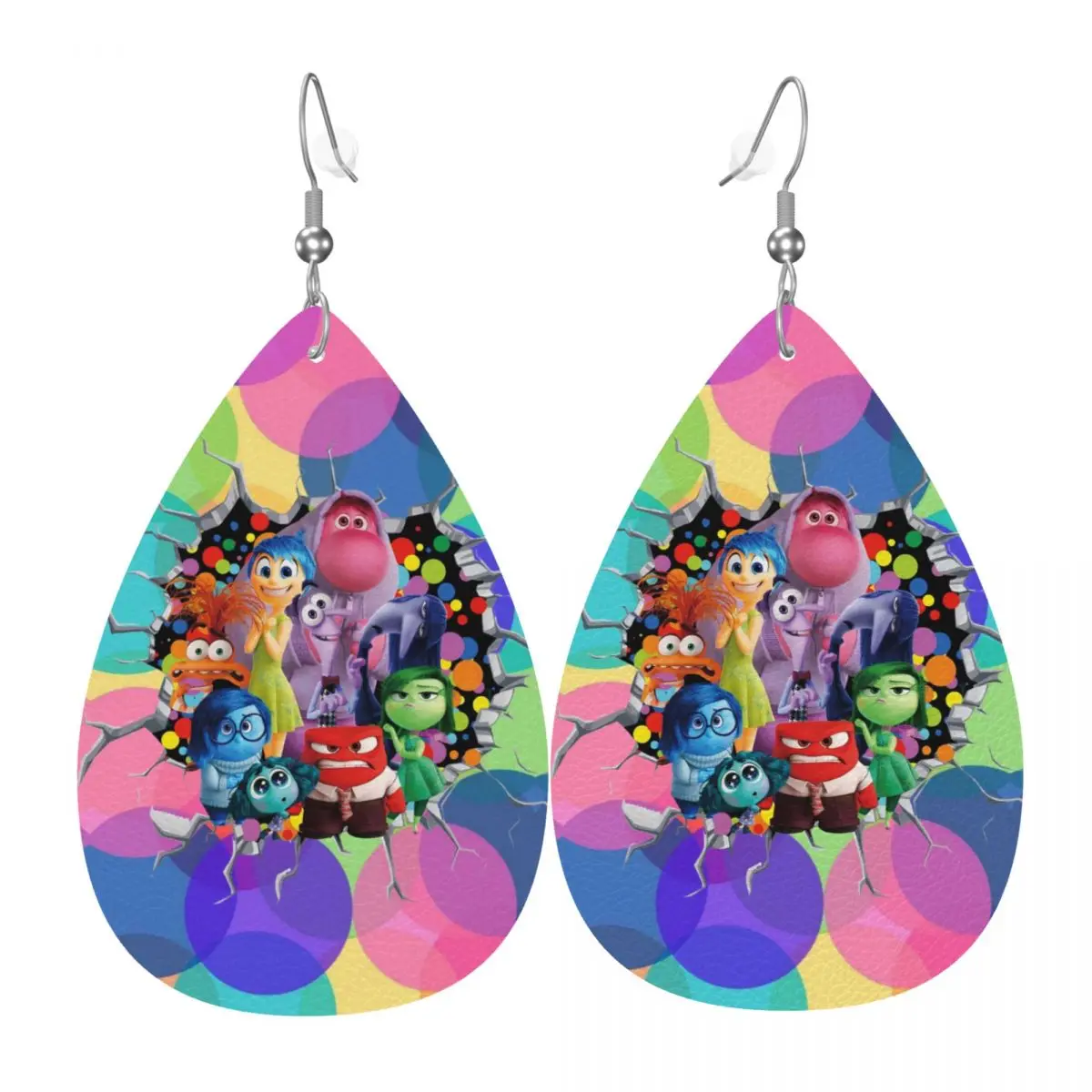 

Custom Inside Out Cartoon Dangle Drop Earrings Leather Earrings for Women Fashion Inside-Out-Theme-3D-Wall-Decals For Party