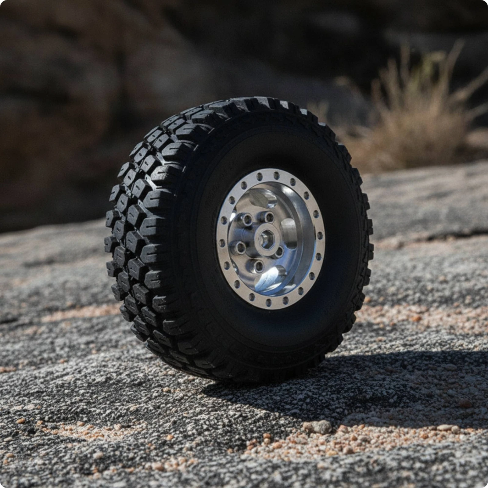 6 Pieces RC Wheel and Tire Set off-Road RC Wheels with Metal Hubs Beadlock Wheel Excellent Grip Good Traction