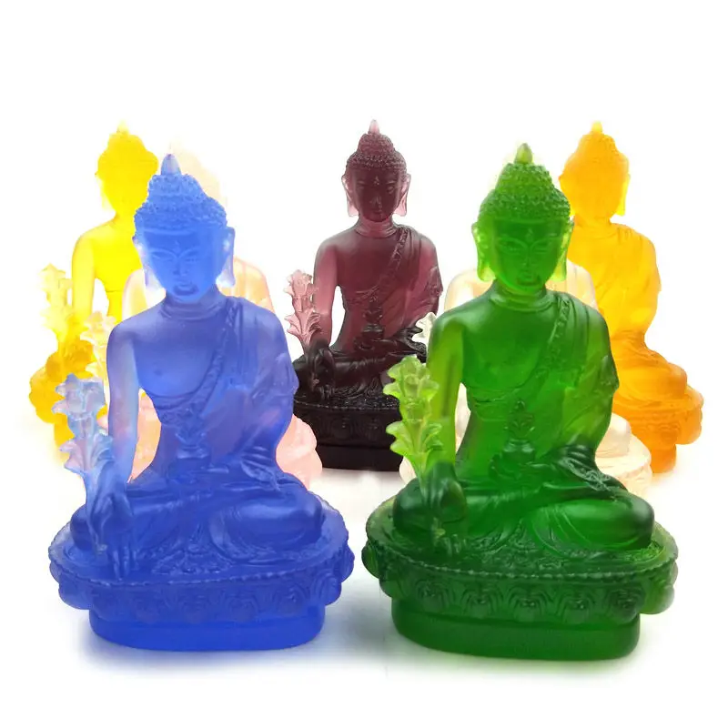 A set 7PCS Asia Buddhism Shrine HOME CAR bless safe health good luck Sakyamuni Medicine Pharmacist 7 Buddha Pocket Buddha statue