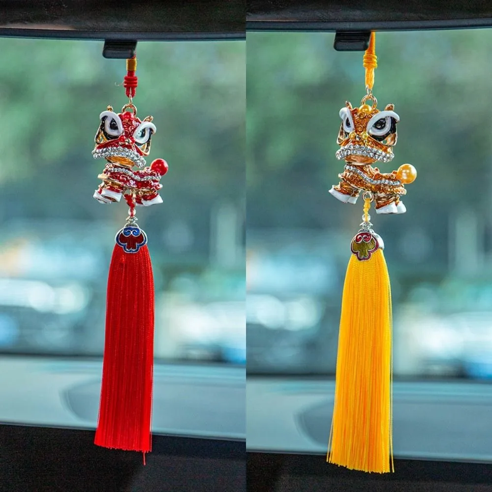 

Tassel Lion Dance Creative Ornaments Chinese Style Ancient Mascot Lion Dance Car Pendant Cartoon Fortune Lion Lion Wake Keychain