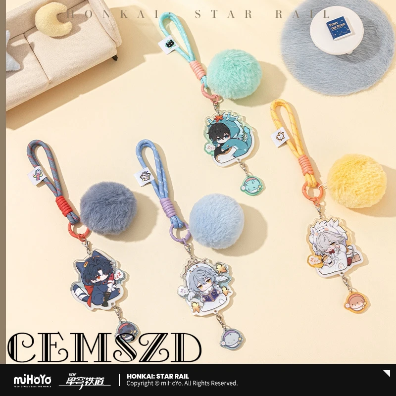 [Authentique] Porte-clés Ornement Cosplay Officiel MiHoYo du Jeu Honkai Star Rail DanHeng JingYuan Blade Sunday Aventurine Boothill