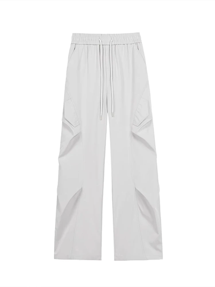 

Light ey Men's Straight Leg Workwear Trousers Casual Loose Outdoor Sports Pants Autumn Season Faionable Straight Tube Pants