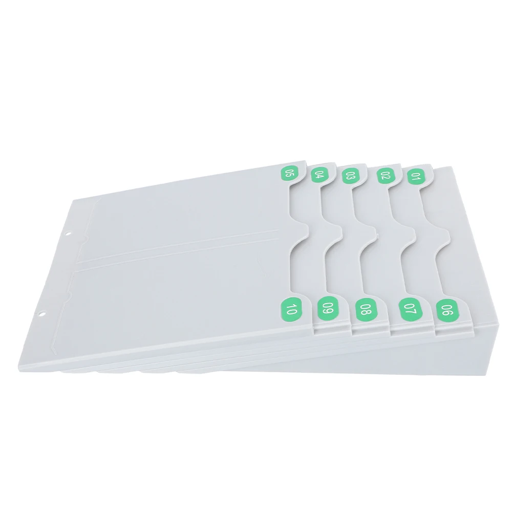 

Adjustable Holder Wall Mount 10 Slot Plastic PP Attendance Rack Grey Office Storage Supplies