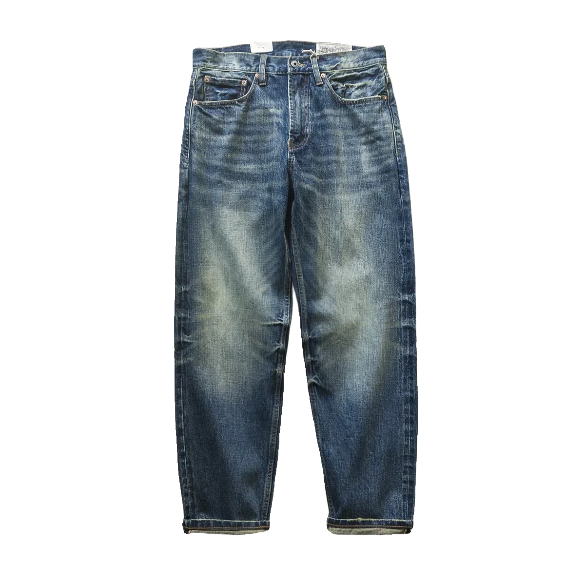 

Japanese red ear heavy retro washed handmade old straight tooling jeans