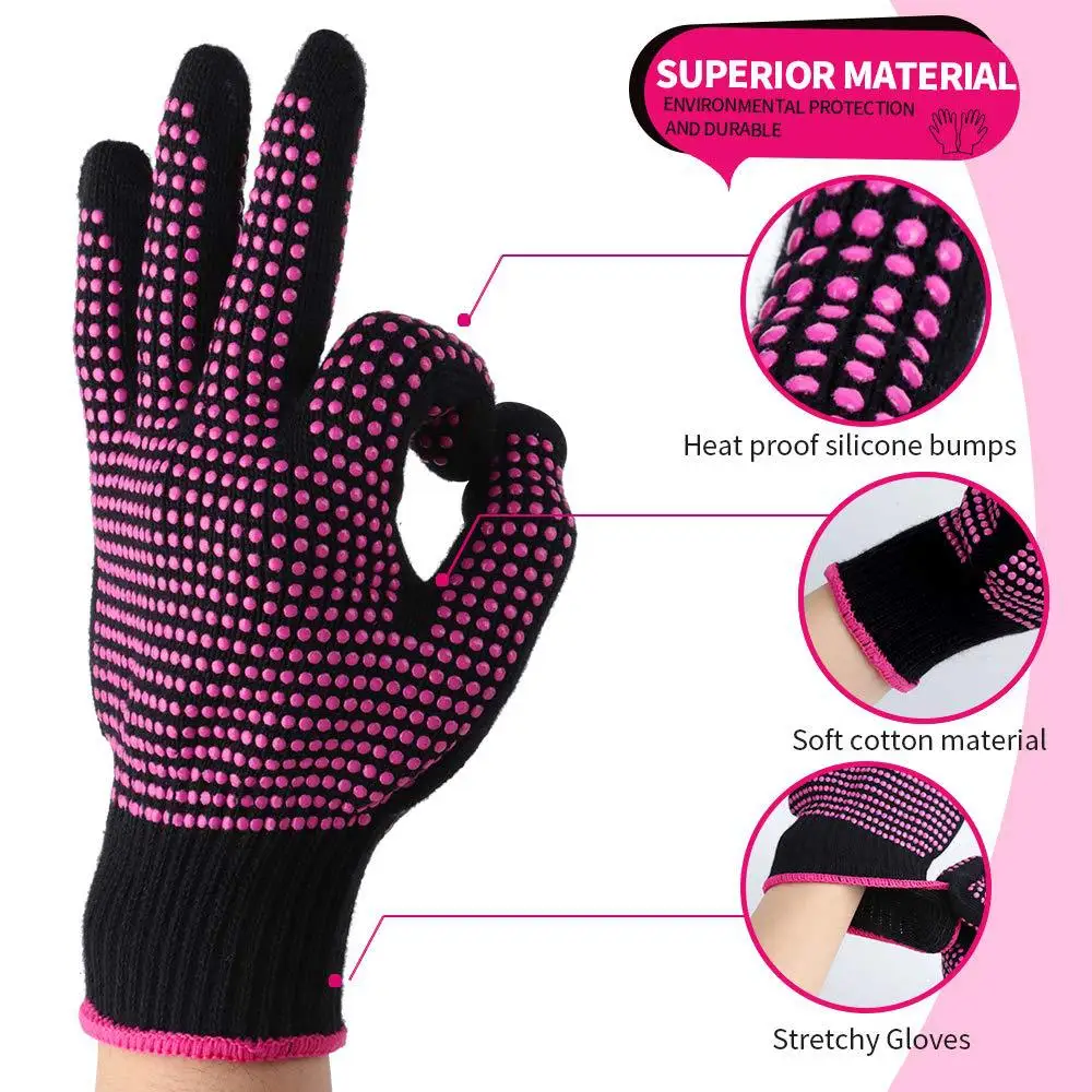 Hair Styling, Anti Scalding, Anti Slip Gloves, Double-sided Bead Perm, Curling Rod, Straightener, Heat-resistant