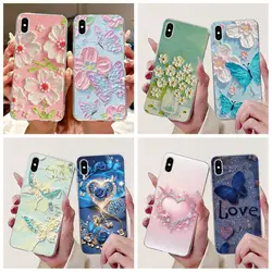 For iPhone X XS Case Popular Flower Butterfly Soft Transparent Silicone Slim Back Cover For iPhoneXS Max XR Funda iPhoneX Bumper