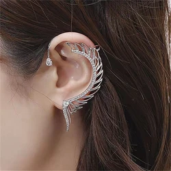 Gold Silver Color Metal Wings Ear Clips Luxury Pretty Earrings Without Piercing Zircon Ear Cuff for Women Fashion Jewelry Gifts