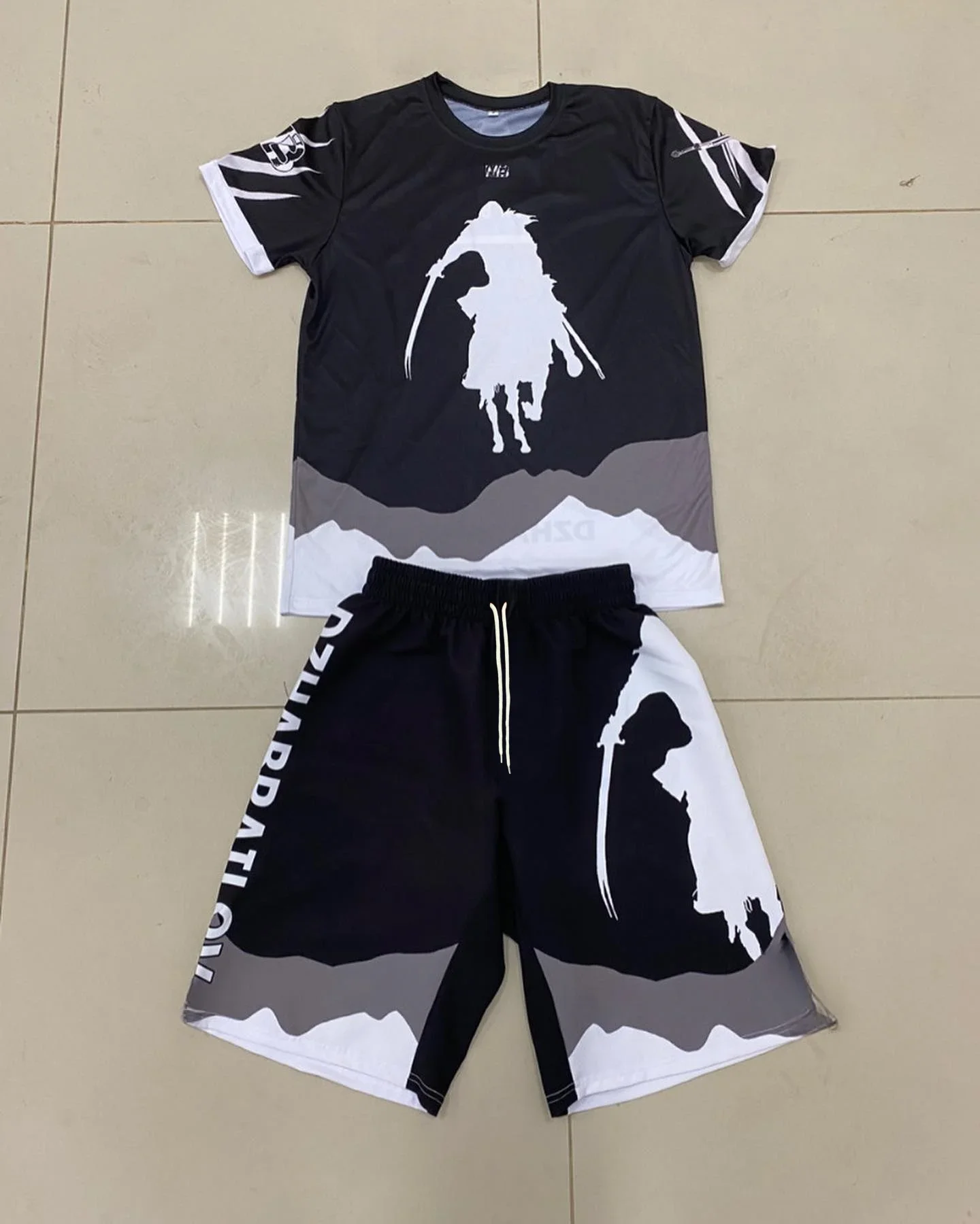 

Men Women MMA Quick Dry Boxing Shorts And T-Shirt Set Martial Arts Training Uniform for Fighting Kickboxing Gym Sports