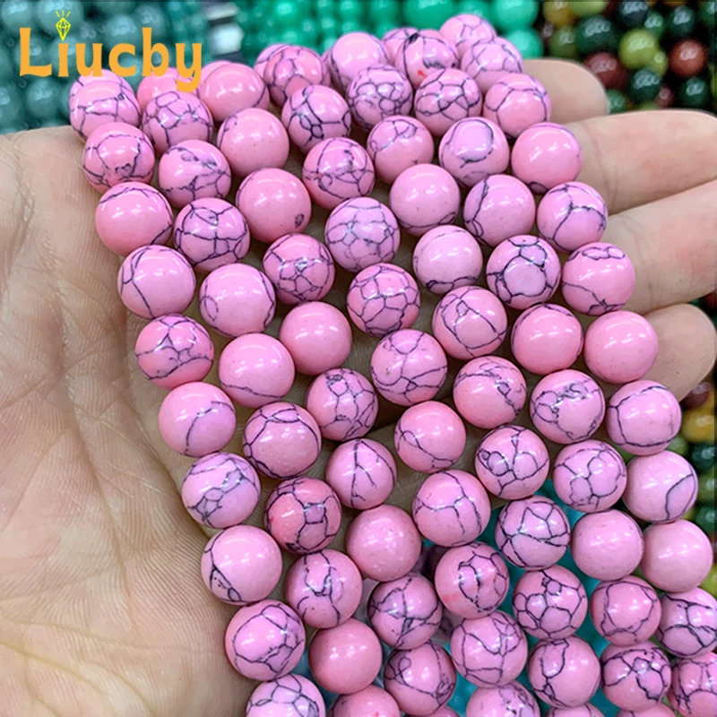 Light pink Turquoises DIY Accessories for Jewelry Making Natural Stone Loose Beads real African pine 15