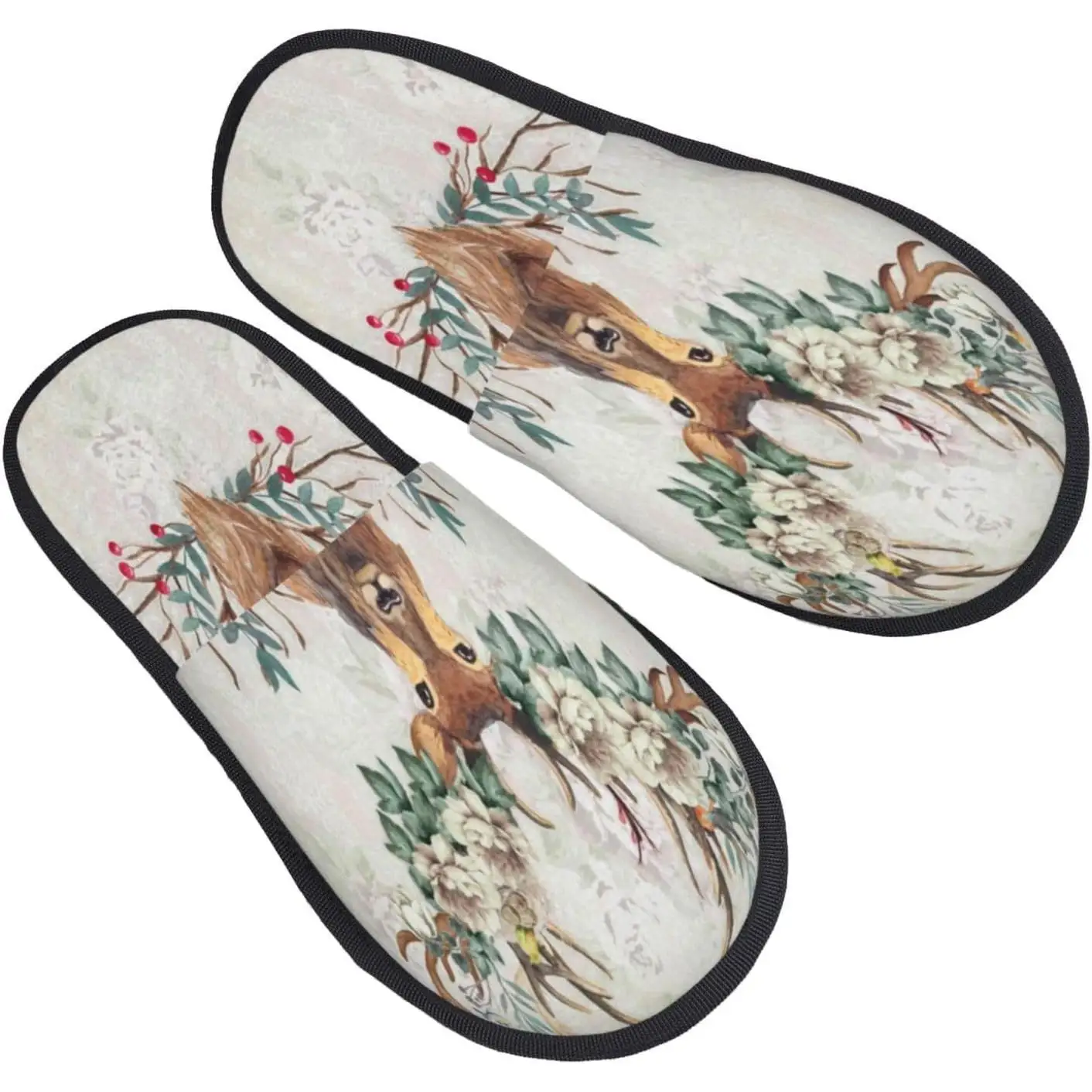 

Женские нечеткие тапочки, стильные теплые меховые тапочки с оленем, нескользящие зимние домашние и уличные плюшевые домашние тапочки без шнуровки