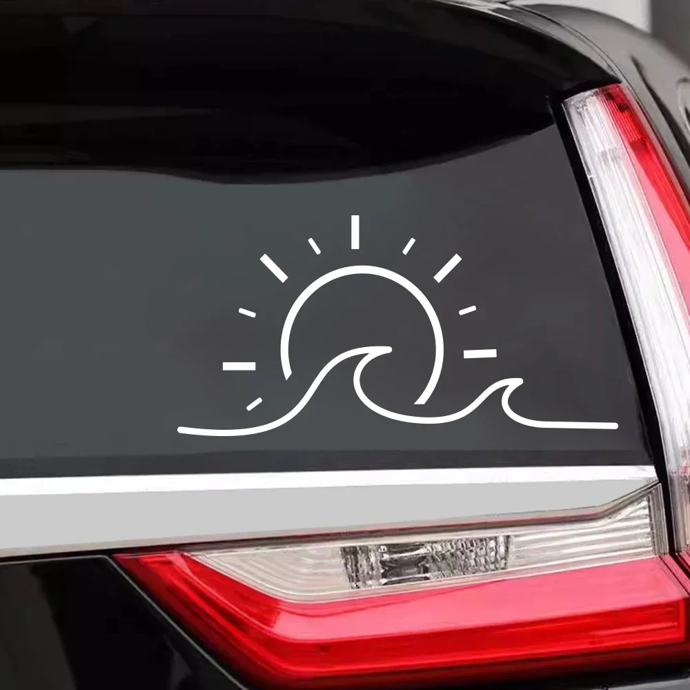 

Camper Van Sticker Sun Wave Creative Graphics Car Truck Windshield Door Camping Travel Vinyl Decals Exterior Decor Accessories
