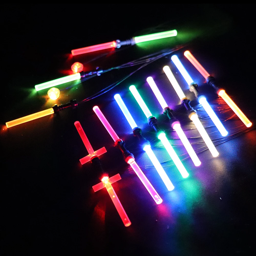 

USB Planet Wars Cross LED Lightsaber Double-bladed Bricks Compatible Action Figures Parts Building Blocks Accessories Kids Toys