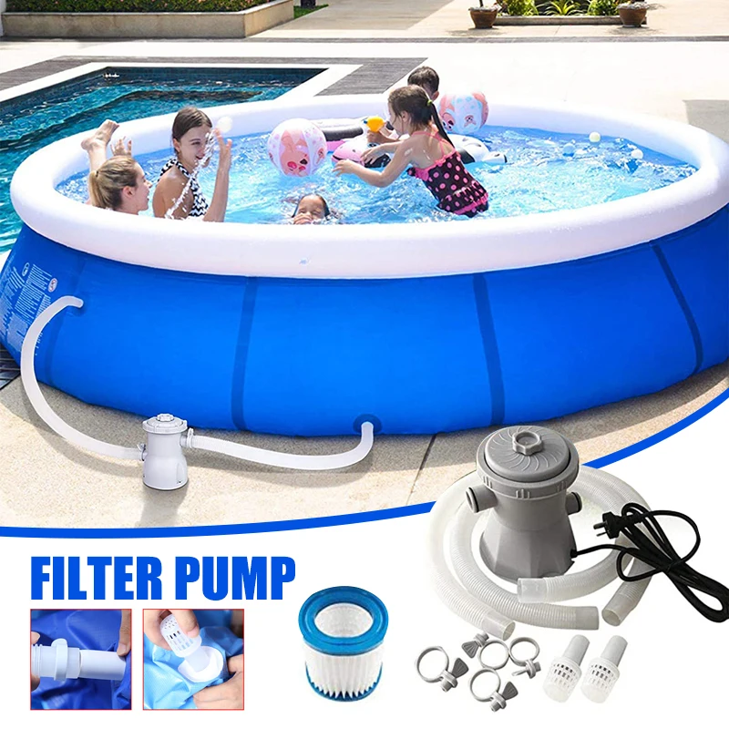 Above Ground Pool Filter Pump Electric Pool Circulating Cleaner Reusable Swimming Pool Filter Device Ground Paddling Pool Water