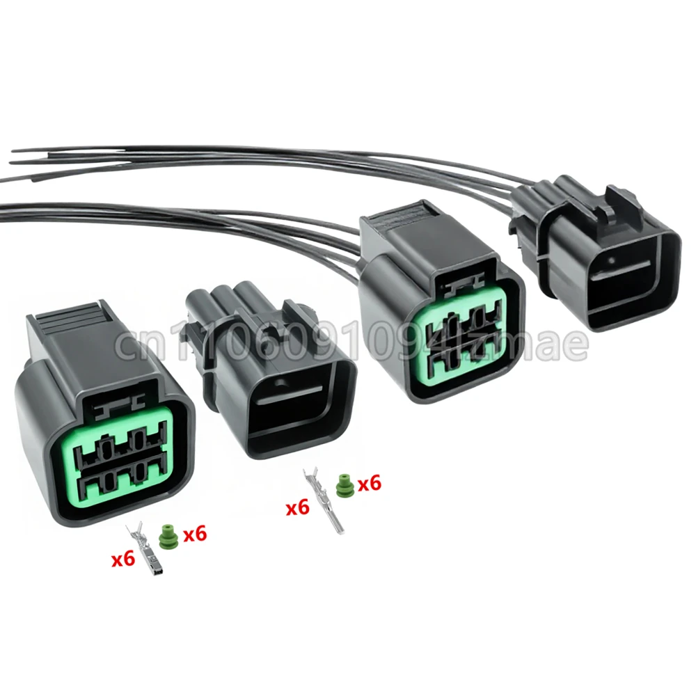 6 Pin Auto Sealed Socket AC Assembly For KIA Hyundai Car KUM Type Oxygen Sensor Cable Connector PB621-06020 PB625-06027