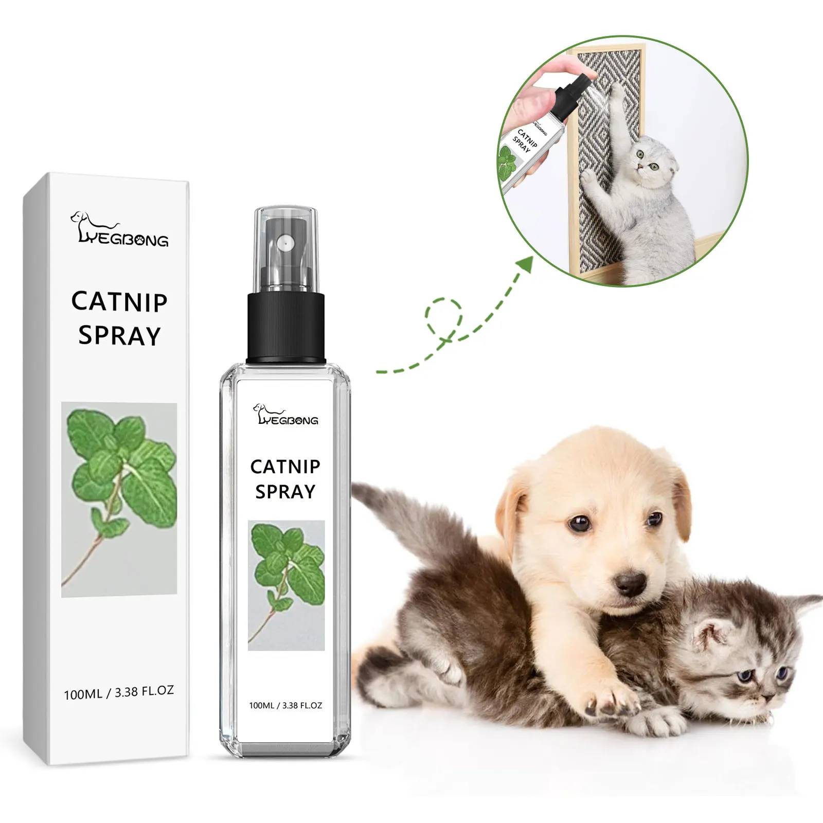 

Cat Mint Spray Calm Down Scratch Training Repellent Healthy Safe Kitten Attractant Herbal Catnip Joy Pet Catnip Training Liquid