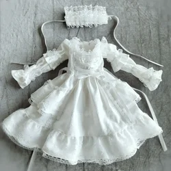 New 1/3 1/4 1/6 Doll's Clothes Vintage Maid Dress for 60/45/30cm Bjd SD Doll Diy Girl Toys Play House Dress Up Doll Accessories