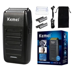 Kemei Rechargeable Cordless Shaver for Men Twin Blade Reciprocating Beard Razor Face Care Multifunction Strong Trimmer  KM-1102