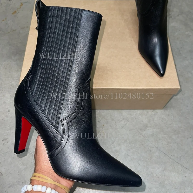 Corduroy Black Light Brown Kitten Heels Boots Calf Women Casual Rear Zipper Pointed Booties Winter Matte Genuine Leather Shoes