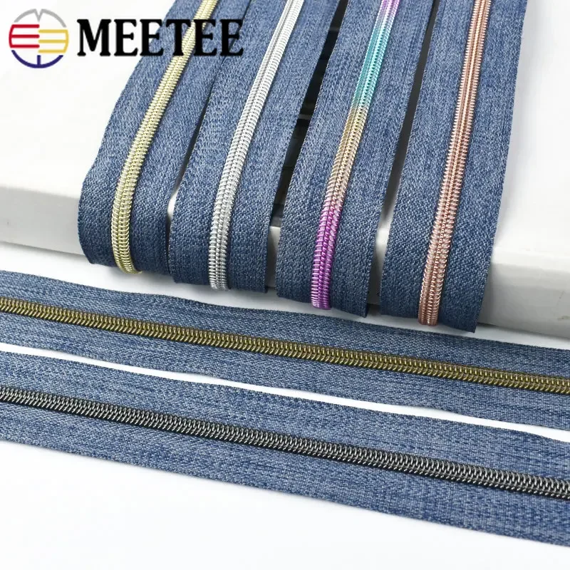 2/4/10Meters 5# Plastic Zippers For Sewing Bag Coat Nylon Zipper Tapes Decorative Coil Zips Reapirt Kit DIY Clothes Accessories