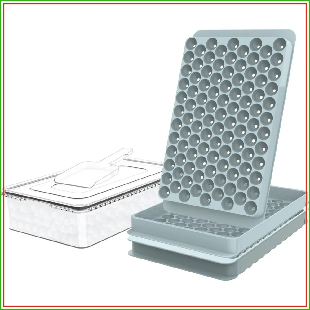 Mini Ice Cube Trays, 0.55" Tiny Pebble Ice for Iced Coffee & Cocktails, Fast Chill, Easy Twist Release, Stackable with L