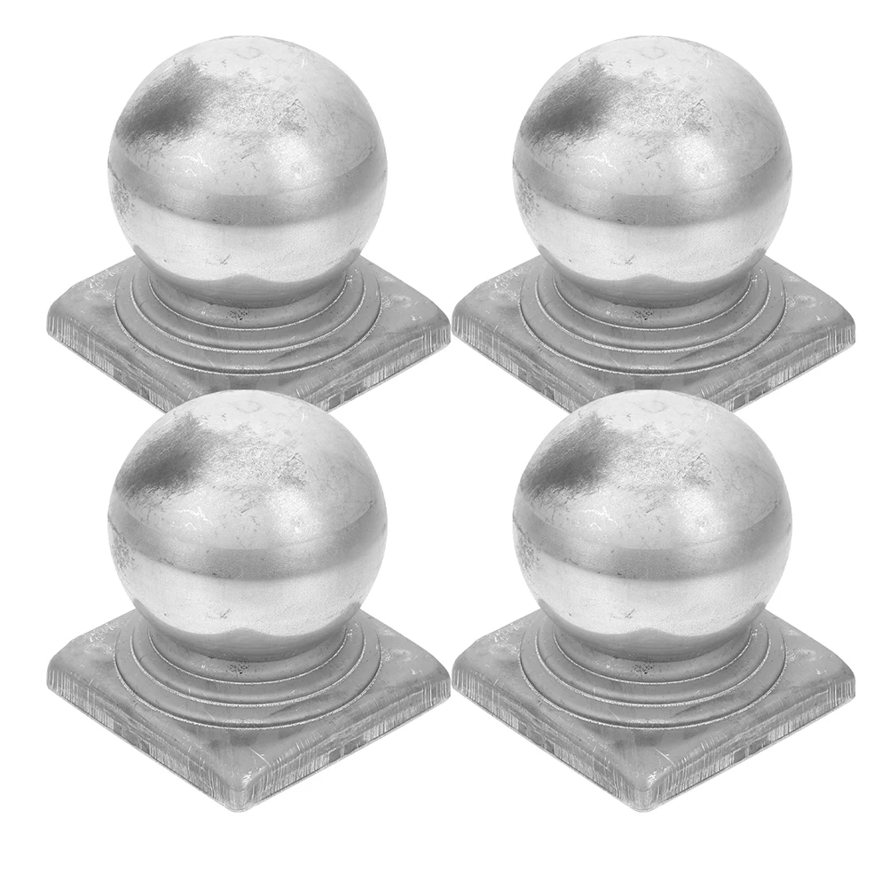 

4pcs Fence Post Caps Square Metal Iron Covers Guardrail Railing Columns Replacement Shape Easy Install