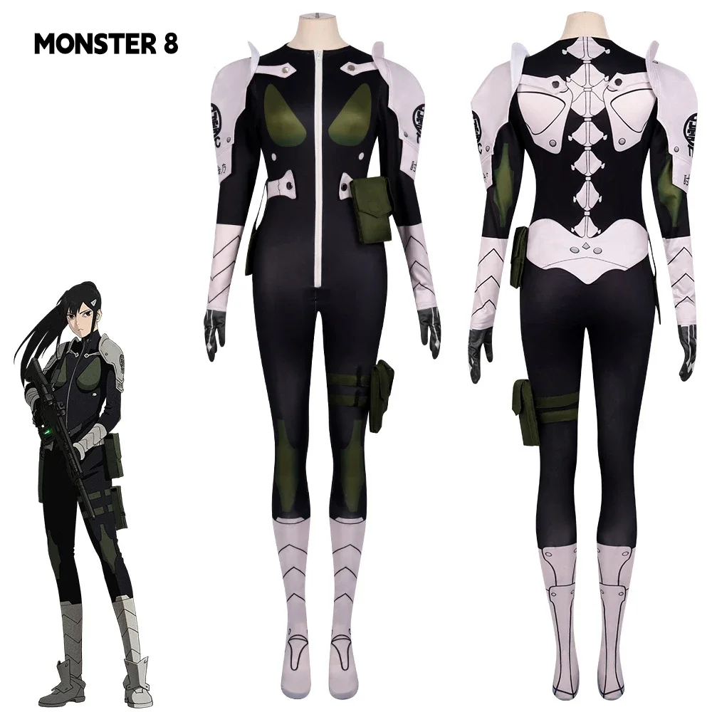 الوحش رقم. 8 أزياء تنكرية، بدلة قتالية من Hibino Kafka Guard، مجموعة أزياء الهالوين التأثيرية لوبينو أنيمي 2025 جديد