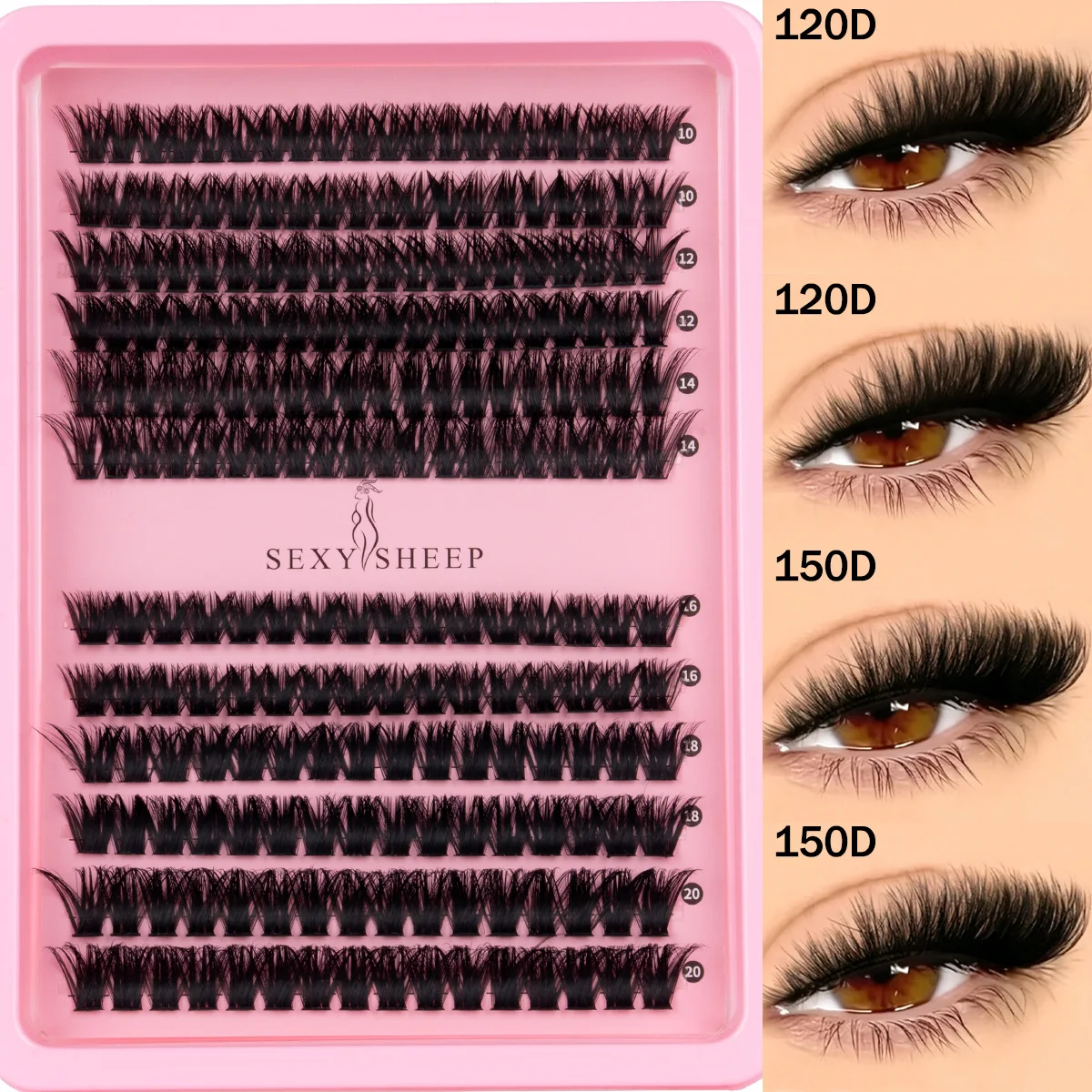 Wimpern-Cluster, dicke Einzelwimpern, Wimpernverlängerungen, Volumen-Wimpern-Cluster, DIY-Wimpern, Make-up – Detail 7
