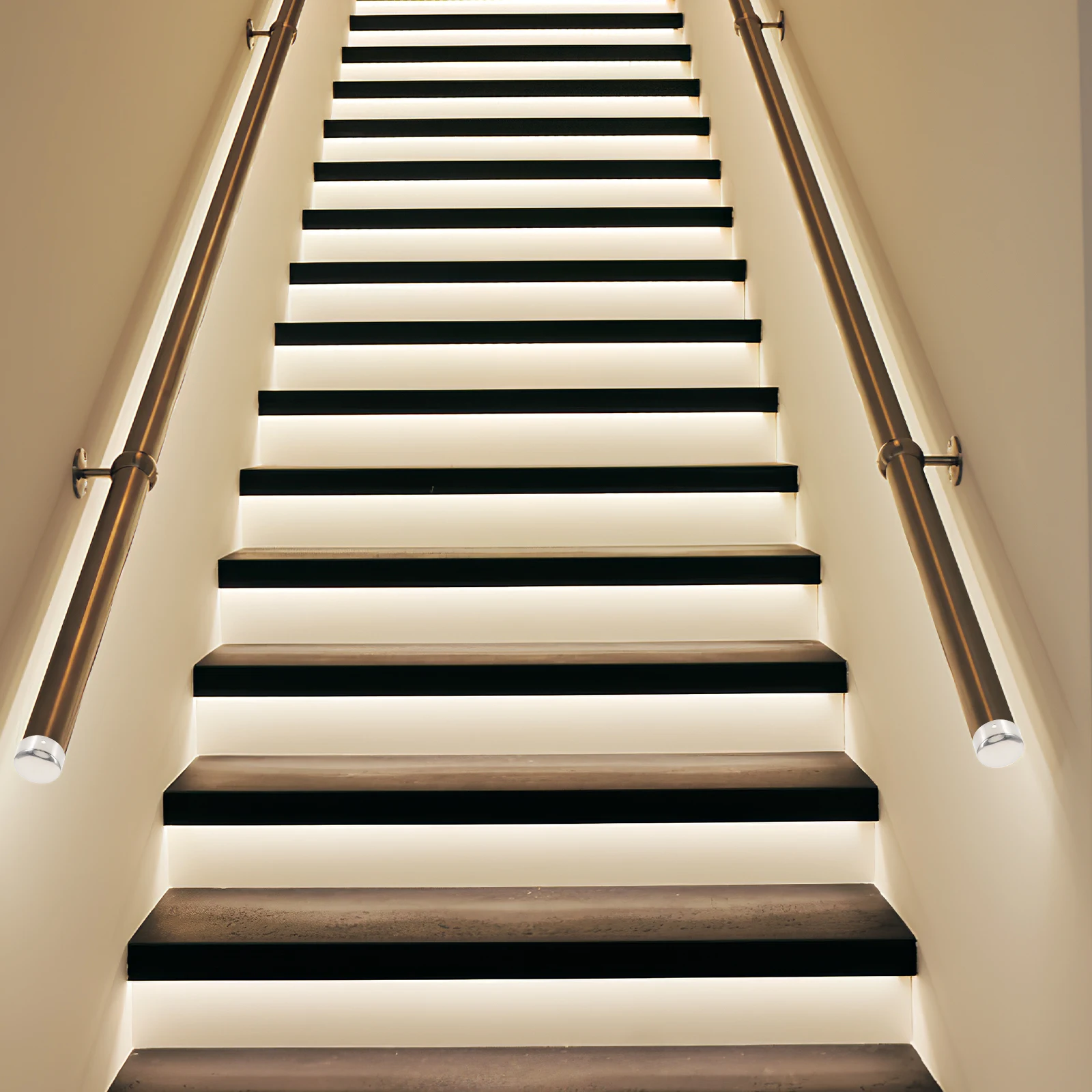 

2pcs Stainless Steel Handrail End Caps Durable Screwing Covers For Stair Railing Protection Metal Tube Protectors For Office