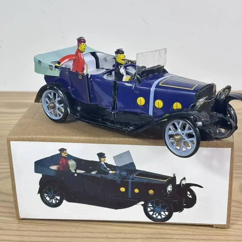 Wind Up Toy Tin Double Convertible Car Nostalgic Retro Toy Photography Prop Decoration Ornament Tin Toy