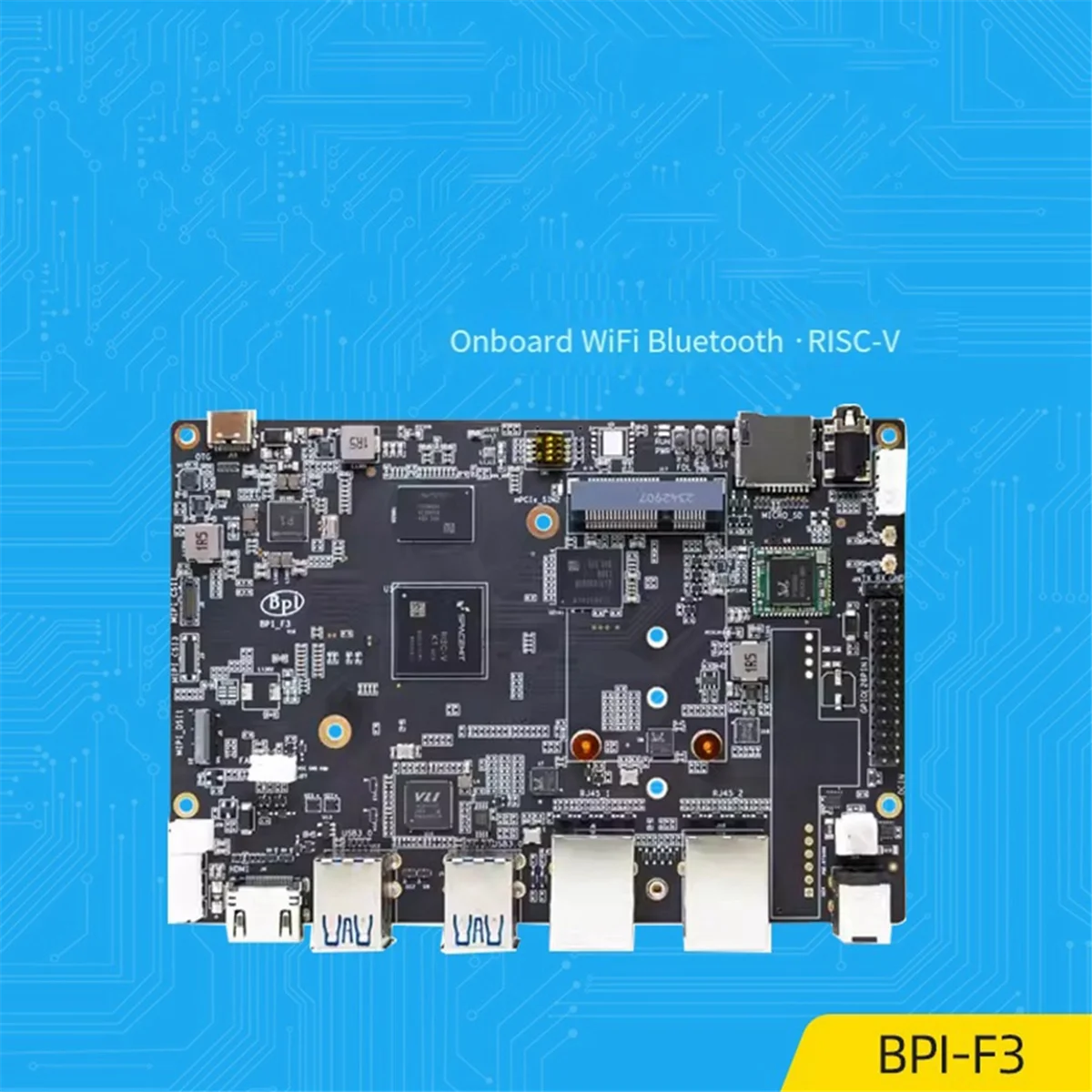 Technologie de carte de développement pour les gels Pi gels Pi F3 -F3 de qualité industrielle 8-Core RISC-V Open Source Board Tech, A