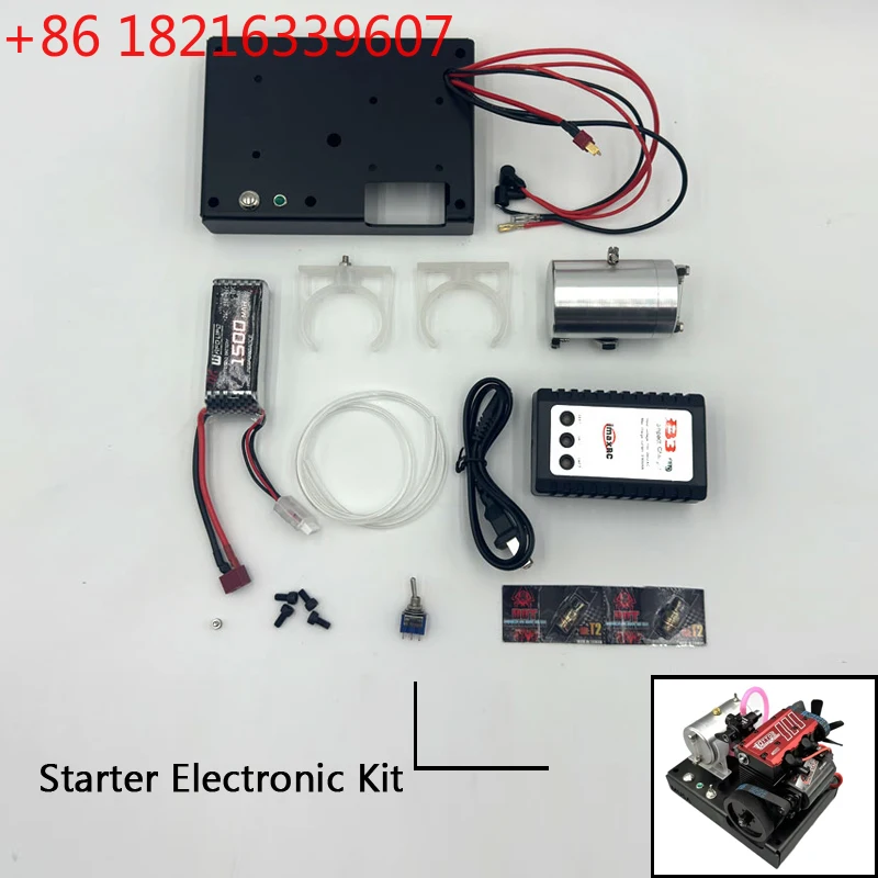 TAO FS L200AC Methanol Starter Electronic Starter Kit for TOYAN Twin Cylinder Engine Model Kit Silver/Black