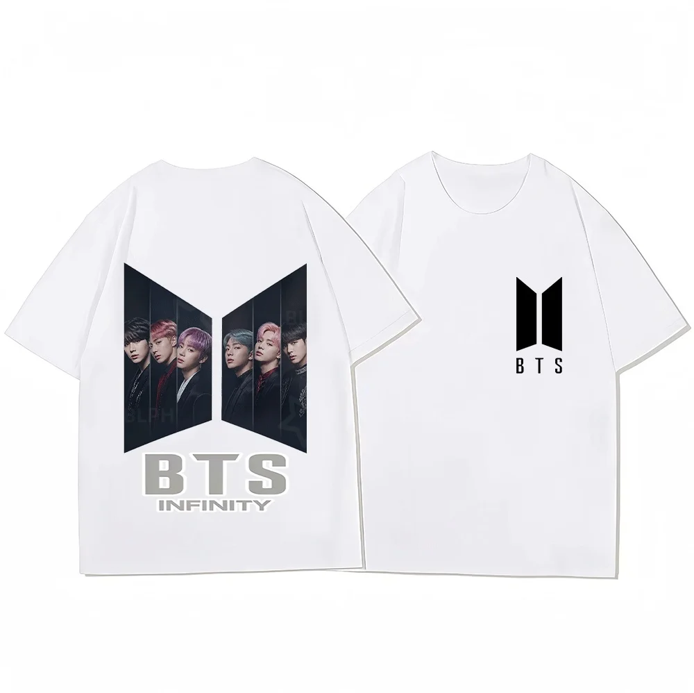 

Y2K BTS Infinity Print Couple T-Shirt Casual Short Sleeve BT21 Themed Matching Outfits Summer Fashion Unisex Tops for Fans