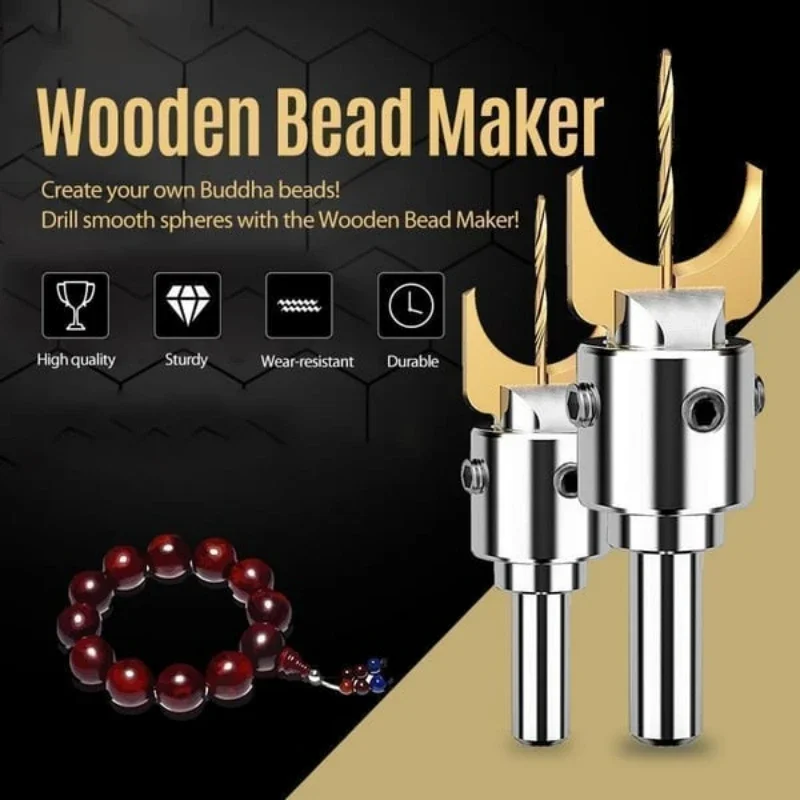 Wooden Rosary Bead Making Drill Bit Kit Woodworking Milling Cutter Molding Tool Ball Blade Beads Router Drills Bit