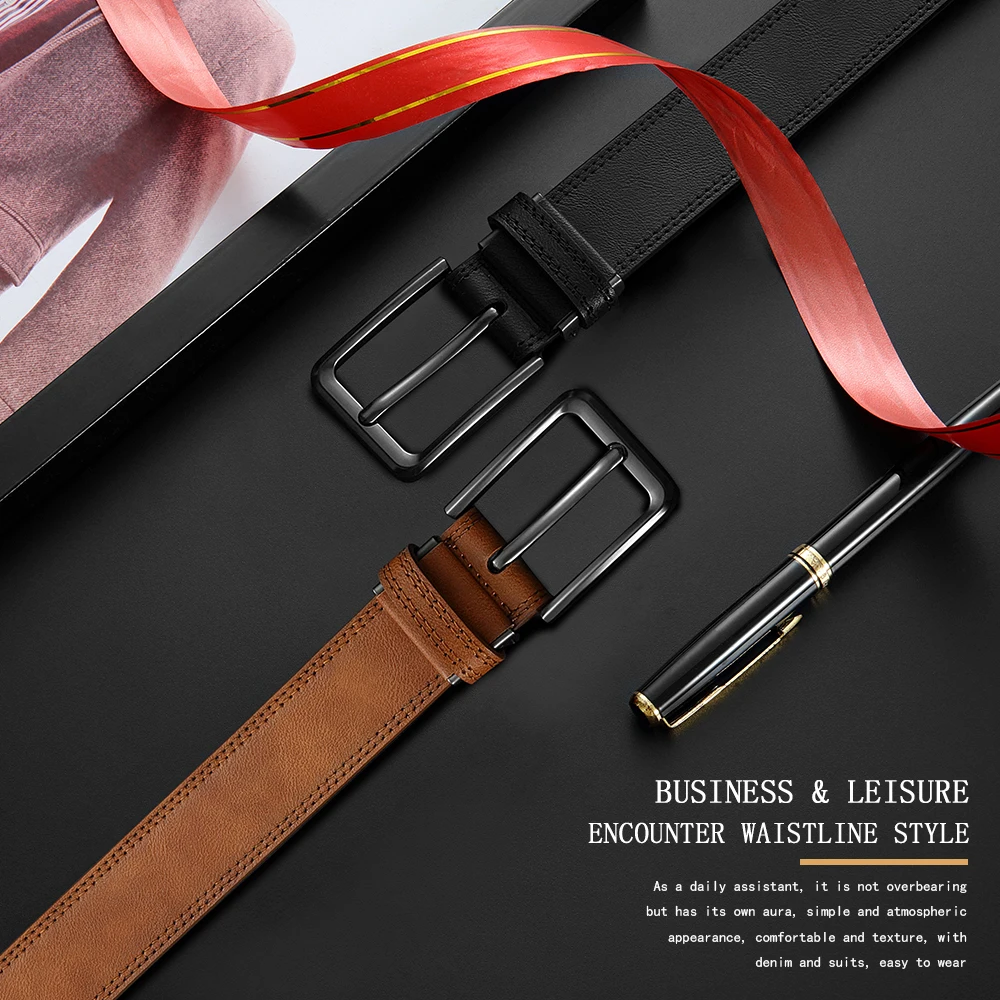 Men Belts High Quality Genuine Leather LONG Large Pin Buckle Metal Automatic Buckle Male Belts Strap Male