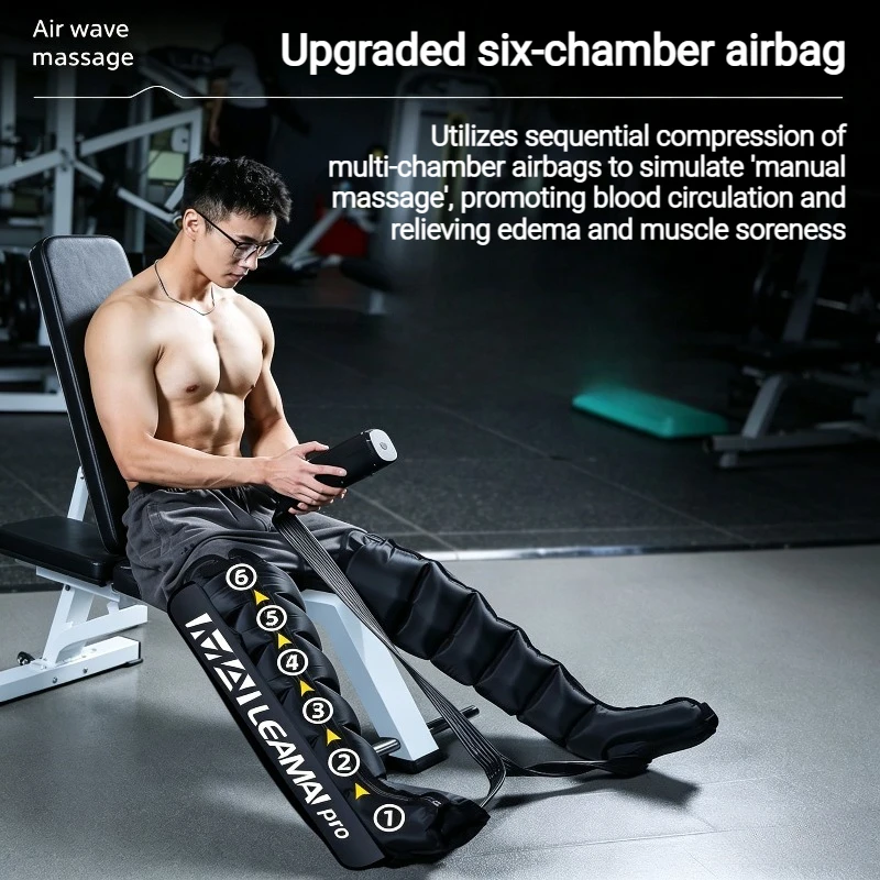 Six-chamber Airbag Leg Massager Multifunctional Wireless Portable Thickened Full Wrap Leg Massage Apparatus Massage Device