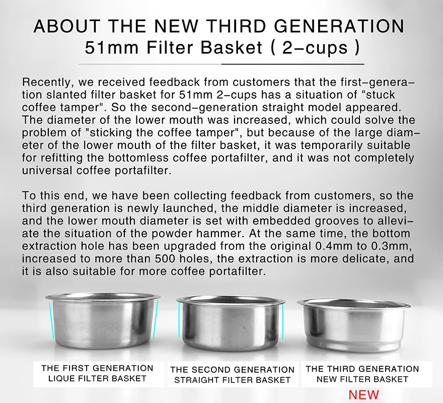 51MM Kaffee Filter Korb Ersatz Edelstahl Für Delonghi Boden Siebträger Espresso Gute Zubehör Barista Werkzeug – Detail 11