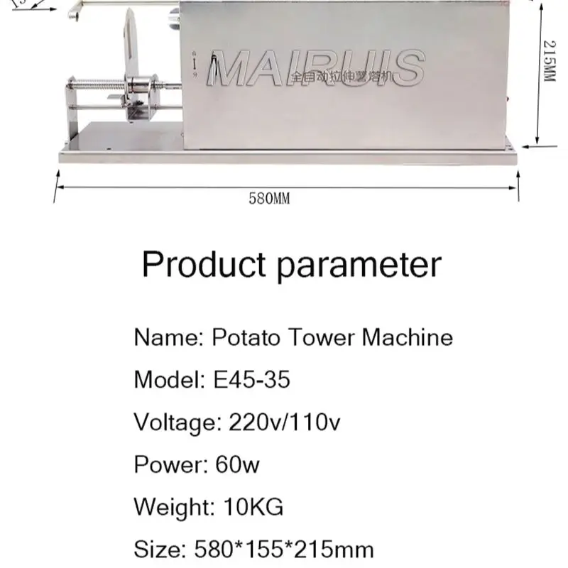 Elektryczna spiralna krajalnica do ziemniaków Stretch automatyczna ziemniak Tornado maszyna do krajalnica do marchwi warzyw Twister