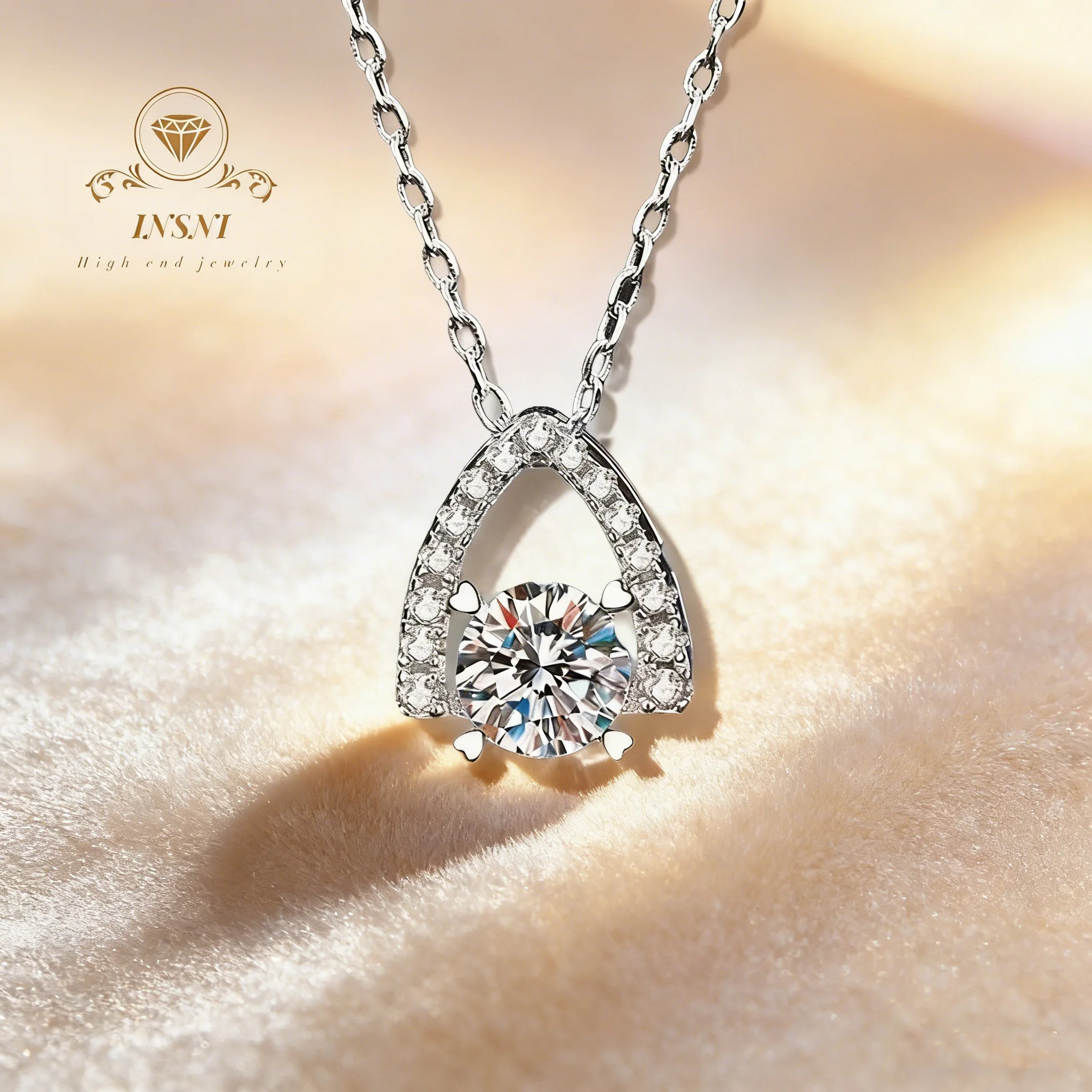 

Серебряное ожерелье S925 с платиновым покрытием и муассанитом в форме сердца, сертифицированное GBA, для женщин, гипоаллергенное, подарок, ювелирное изделие