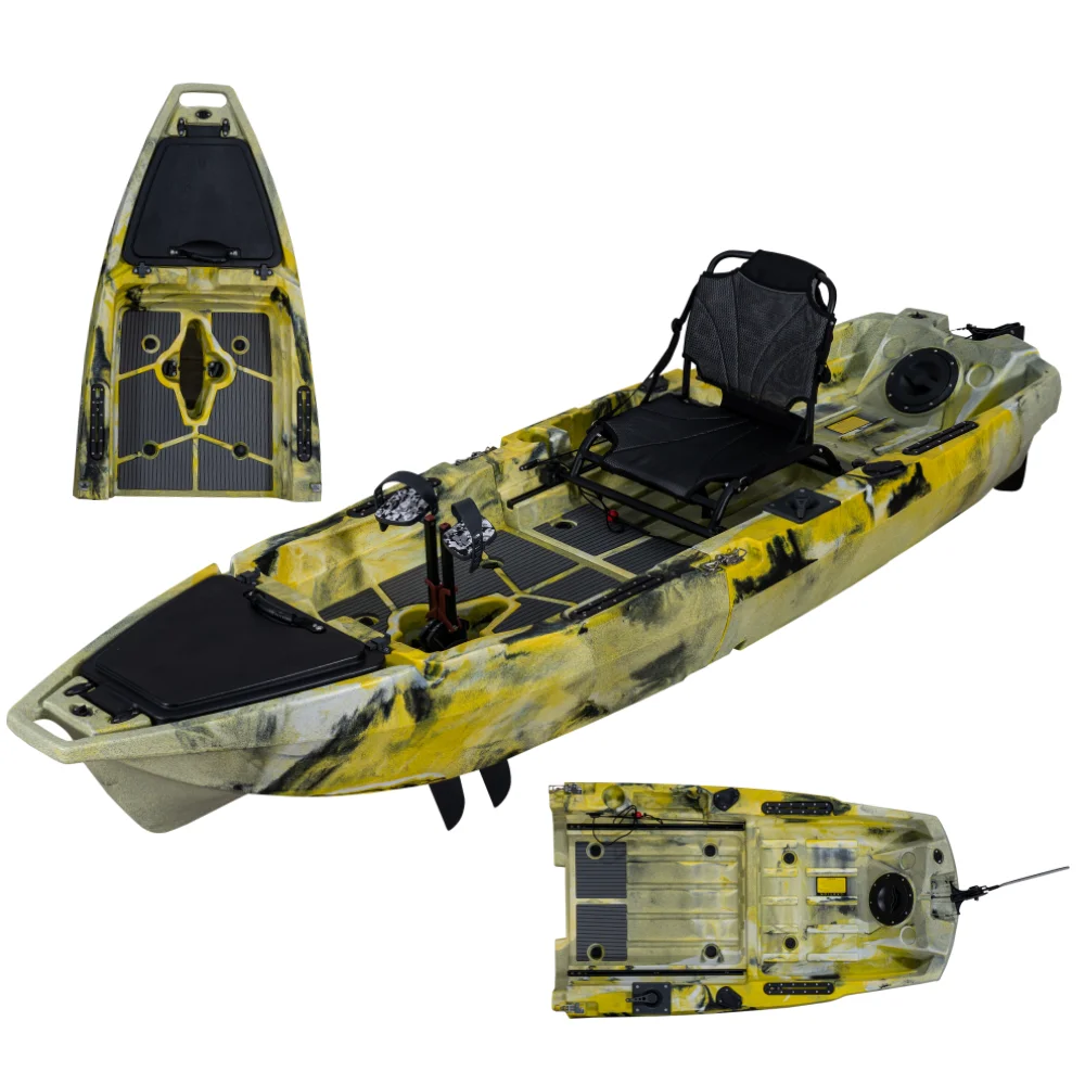 

Customized 10ft Modular Kayak Single Fins Pedal Kayak Fishing with Two Section Detachable HDPE Hull Material