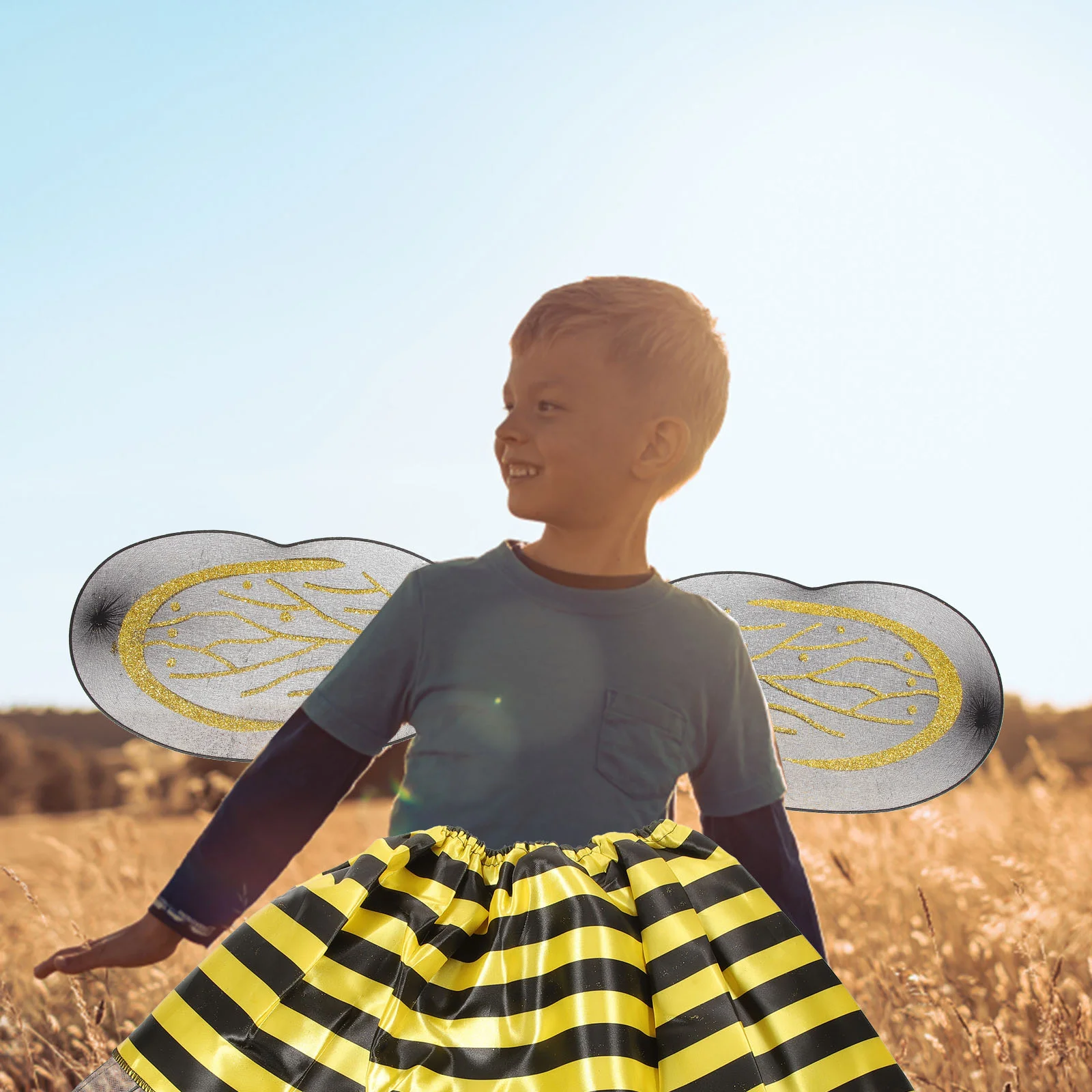 1 Set of Performance Bee Costume Skirt Headband Wing Wands Cosplay Props for Kids Bee Wing for Kids Bee Cosplay Headband