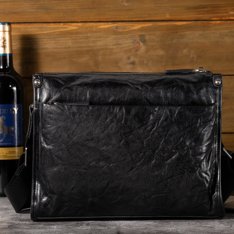 حقيبة كروس جلدية كاجوال للرجال طبقة علوية من جلد البقر محمولة بسعة كبيرة حقيبة كتف مفردة للأعمال والترفيه جديدة 가방шока #3