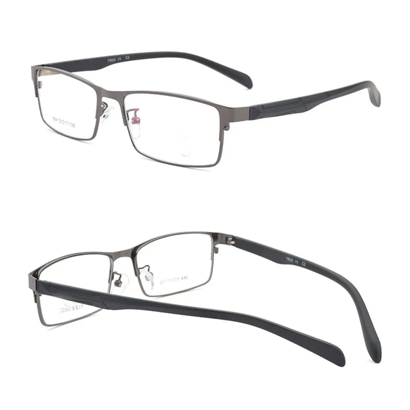 TGCYEYO Men Alloy Glasses Frame Fashion Male Square Ultralight Eye Myopia Prescription Eyeglasses Flexible TR90 Mirror Leg 964