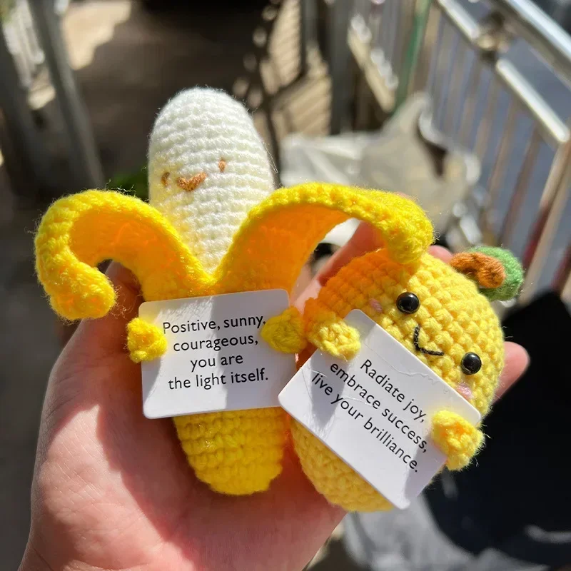 الطاقة الإيجابية عناق جيب صغير اليدوية أفخم الصوف الحياكة دمية مع بطاقة هدية الكريسماس غرفة المنزل الديكور الحلي الحاضر #5